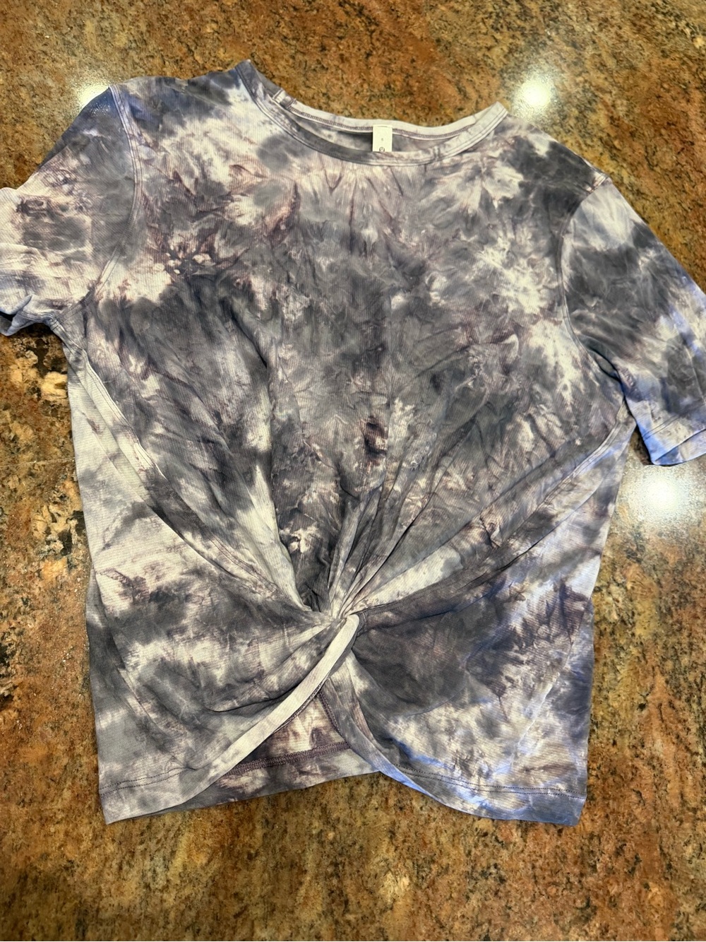 lululemon athletica Purple Gray Tie-Dye Twist Tee